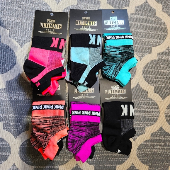 PINK Victoria's Secret Accessories - NEW 12 Pairs Victoria's Secret PINK Low Show Socks